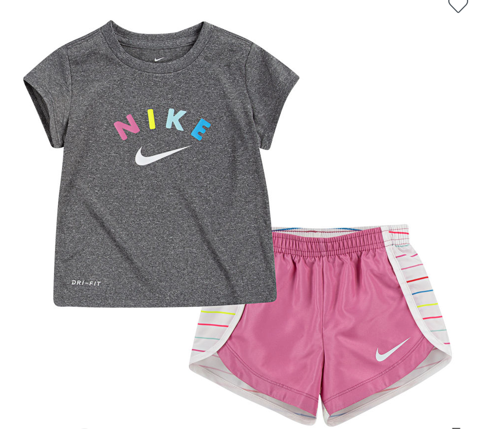Nike Dri-Fit Little Girls' Graphic Tee & Short 2-Piece Set