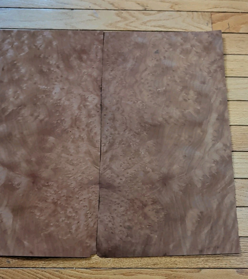 Madrone burl veneer 10 1/2" x 19 1/4" each, 2 pieces wood 1/42" raw