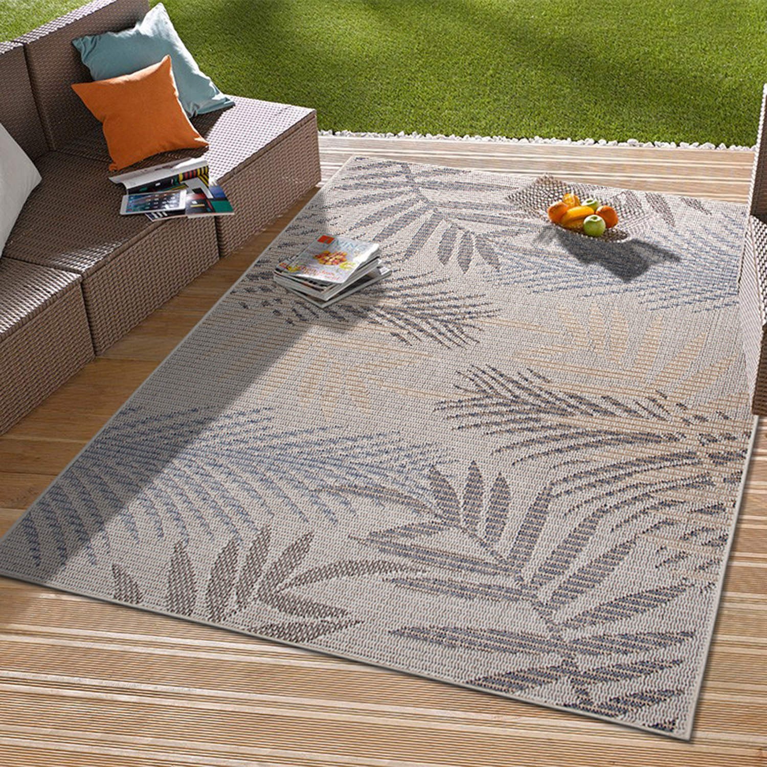 Rugshop Outdoor Carpet Rug Bahama Palm Frond Indoor Outdoor Rugs Exterior Carpet