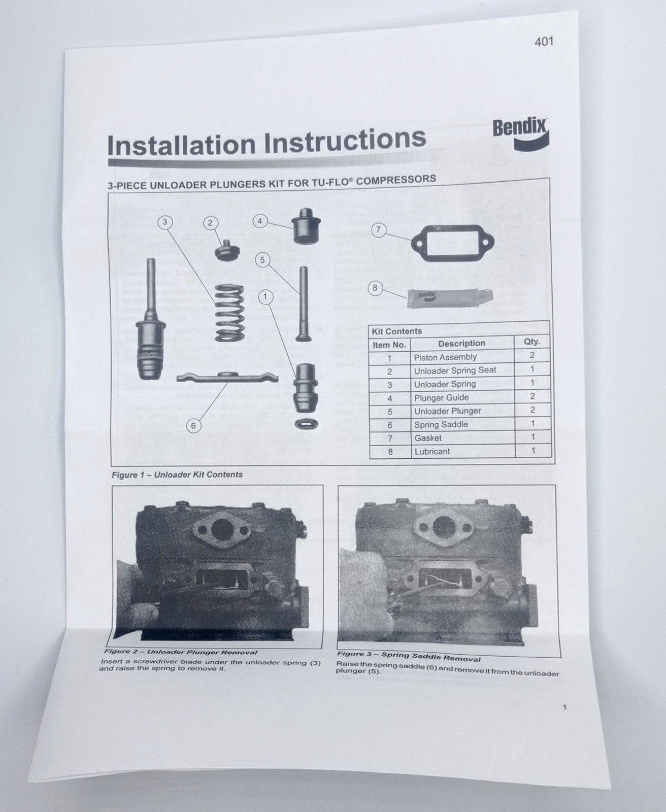 287043N Tu-Flo 501 Bendix Head Repair Kit Air Compressor Genuine NEW