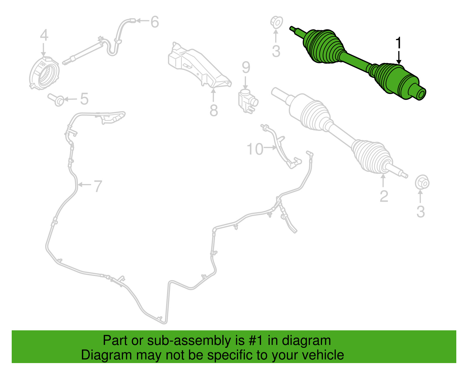 Ford OEM F-150 Raptor Drive Axle Shaft Assembly Front Right TX-802 2017-20