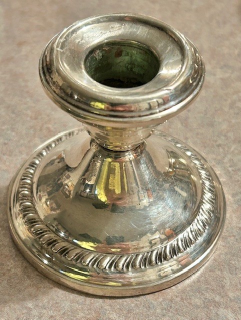 PAIR N.S. Co. Sterling Weighted Candle Stick Holder VINTAGE Very Nice Condition