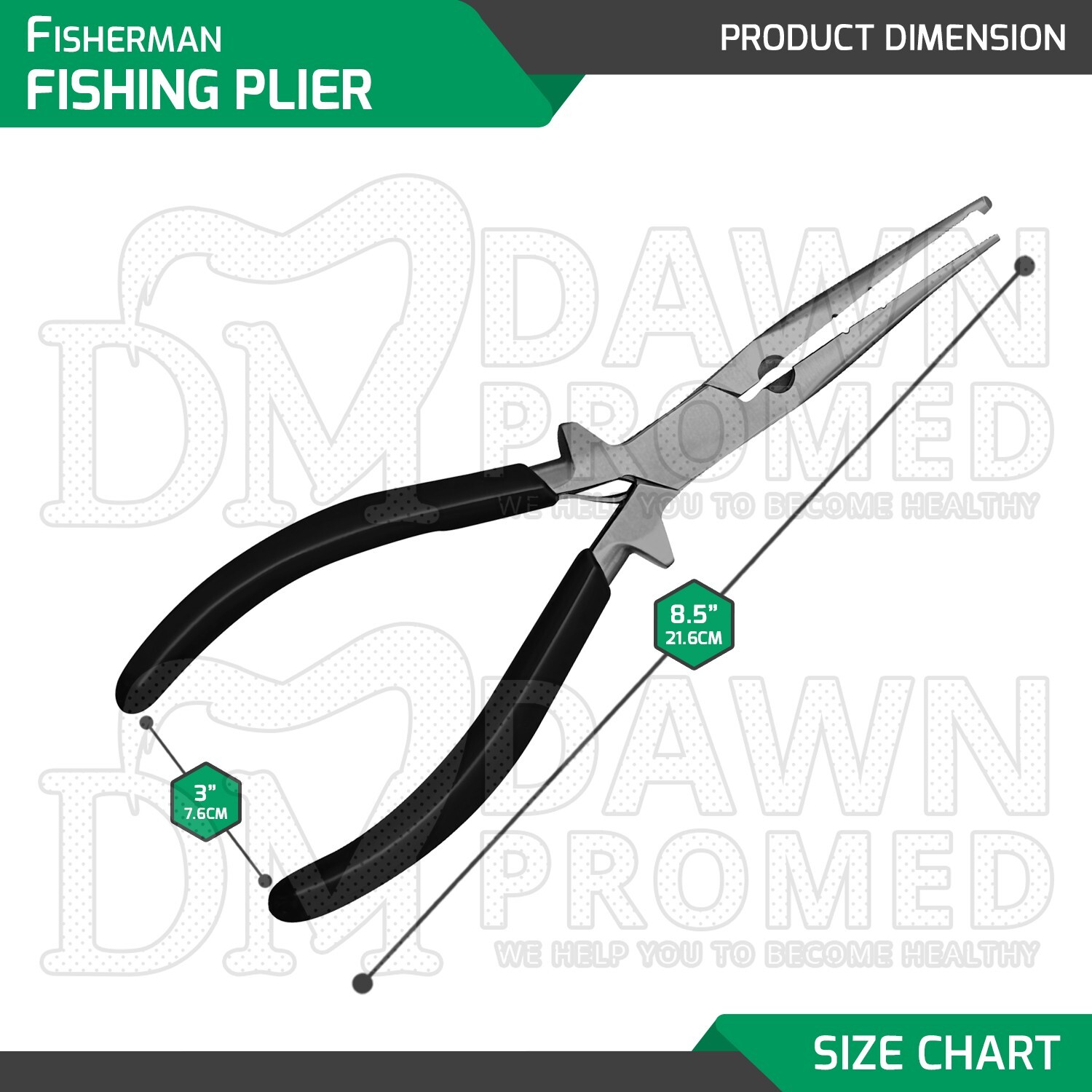 Fisherman Fishing Plier 8.5″ Fish Hook Remover Split Ring Pliers German Grade