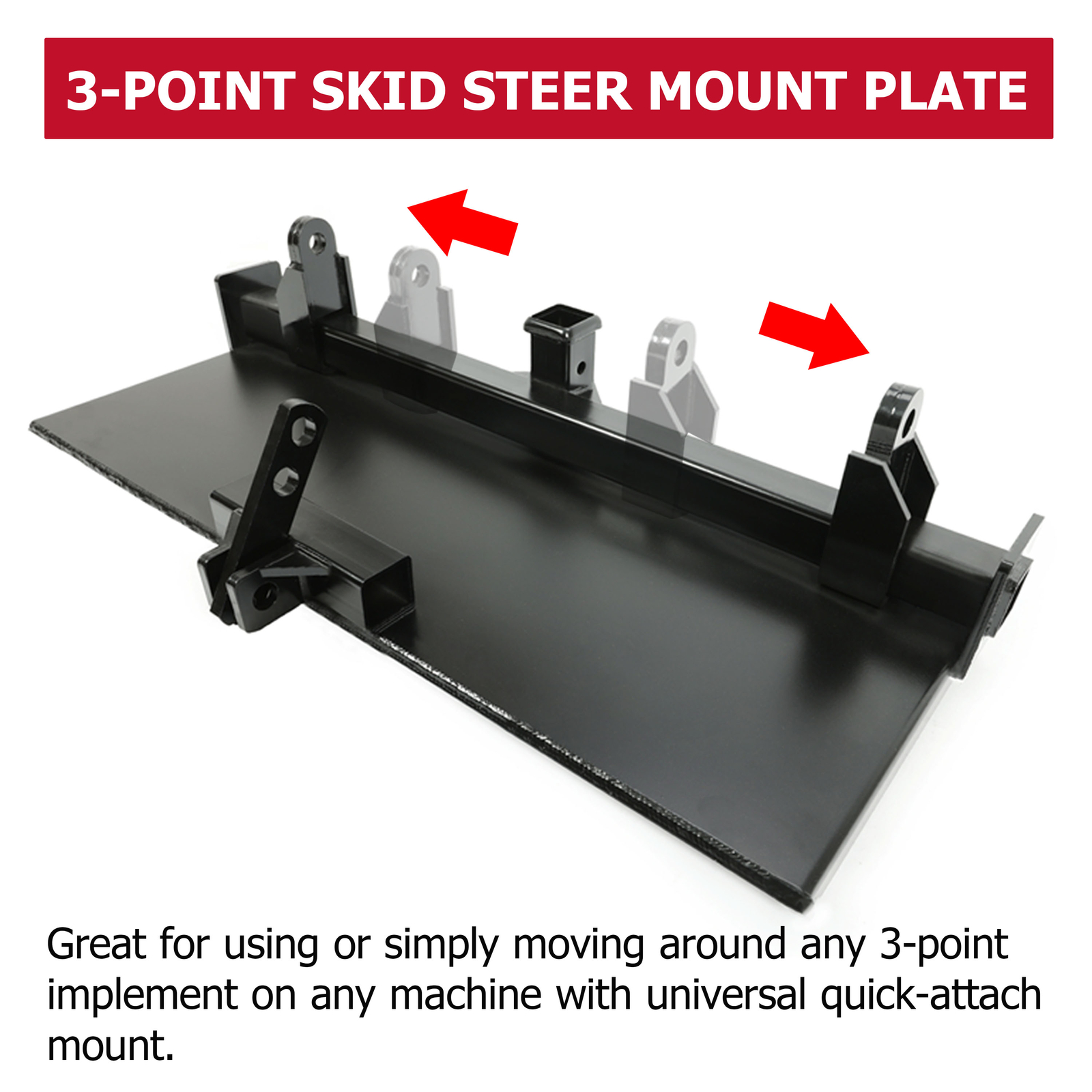 Skid steer 3 Point Attachment Adapter Skid Steer Trailer Hitch Front Loader Case