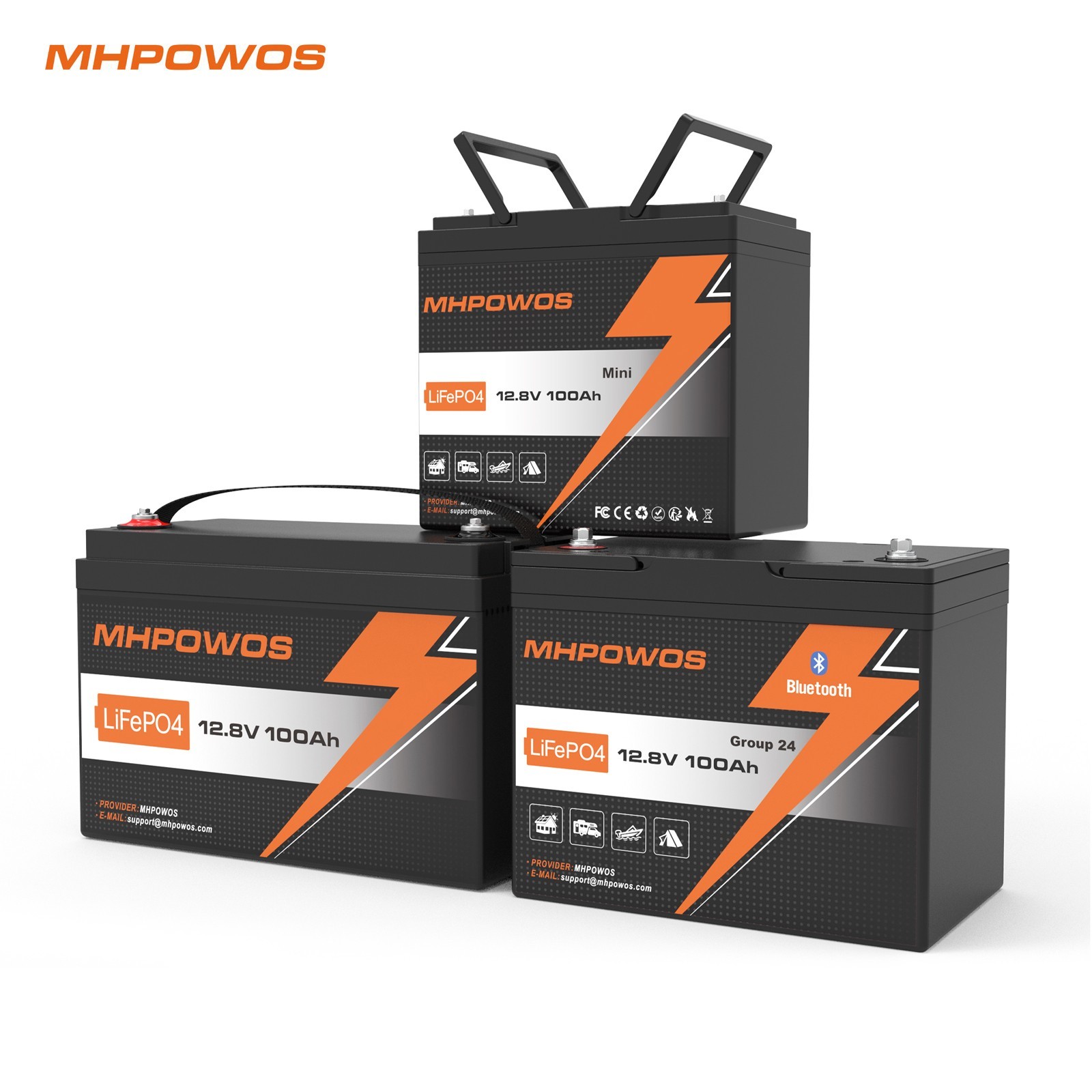 12V 100Ah LiFePO4 Lithium Battery Bluetooth MINI for Marine RV Solar Off Grid