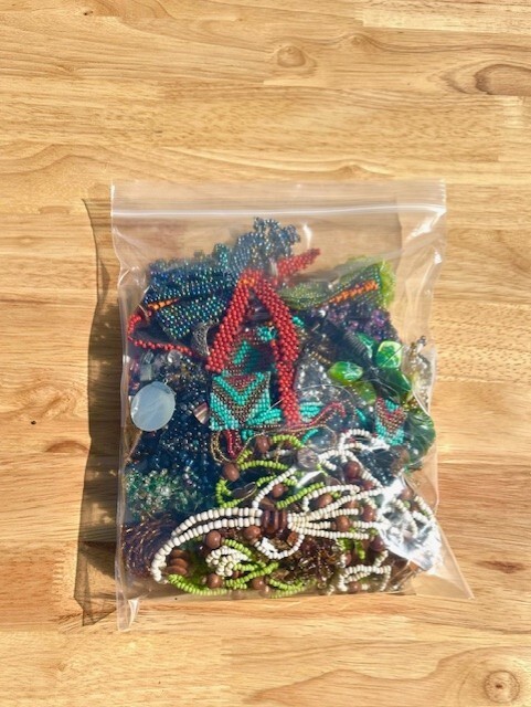 2 Lb LOT CRAFT BROKEN Bead Jewelry Wearable Worn Mixed Metals Tangled Repurpose