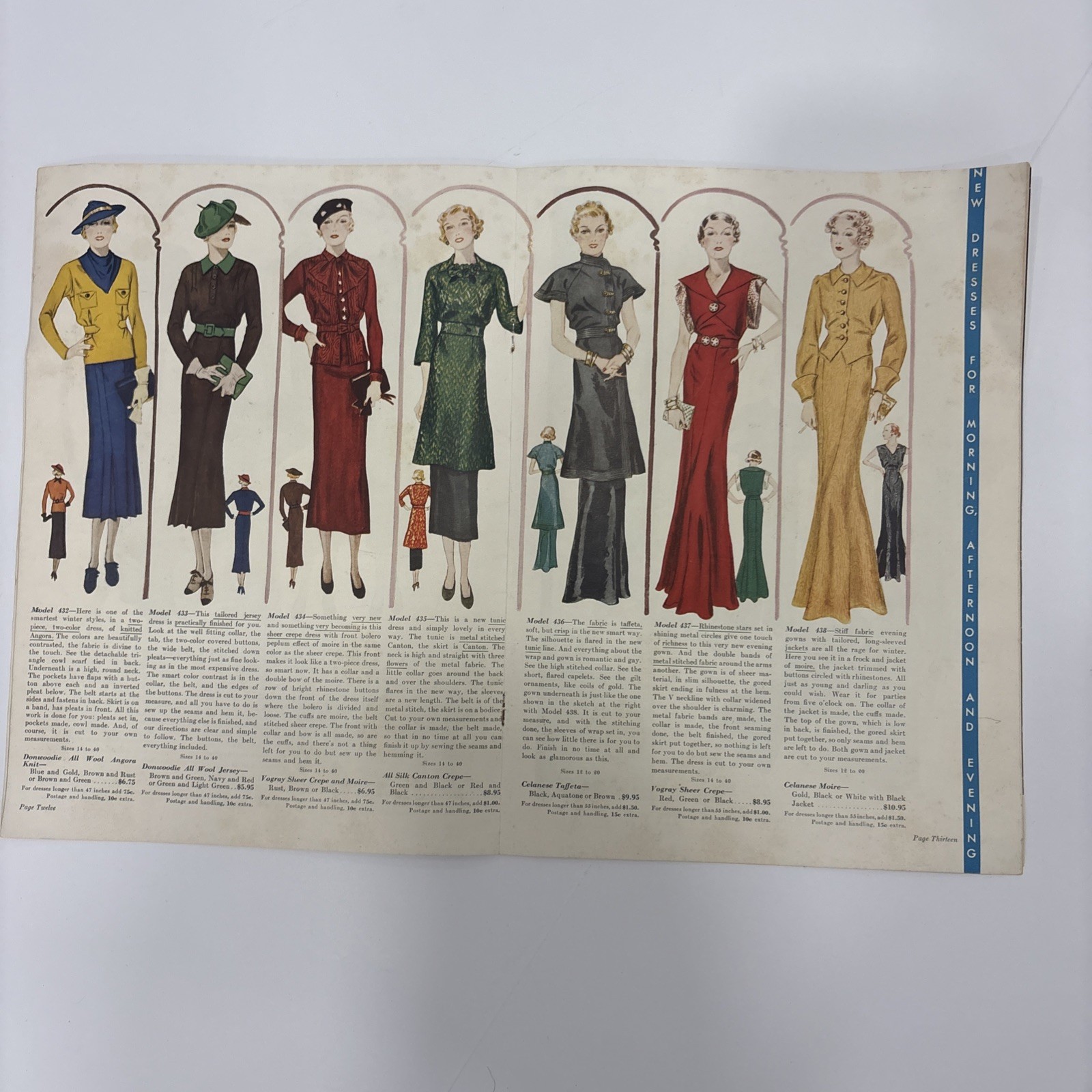 Winter 1934 Berth Robert Fashion Catalog. Semi-Made Dresses