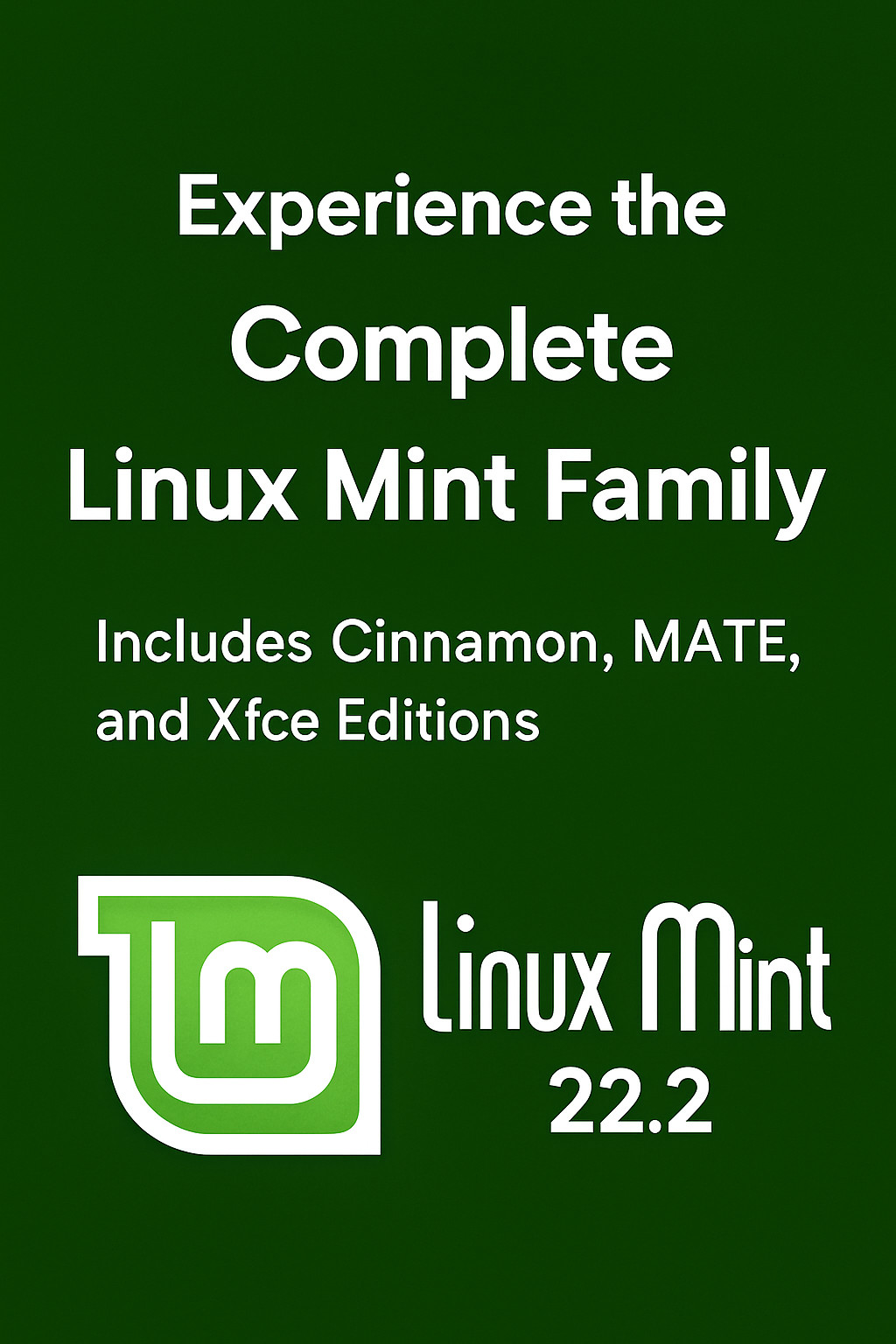 Linux Mint 22.2 3-in-1 Bootable USB (Cinnamon + MATE + Xfce) 64-bit Linux OS USB