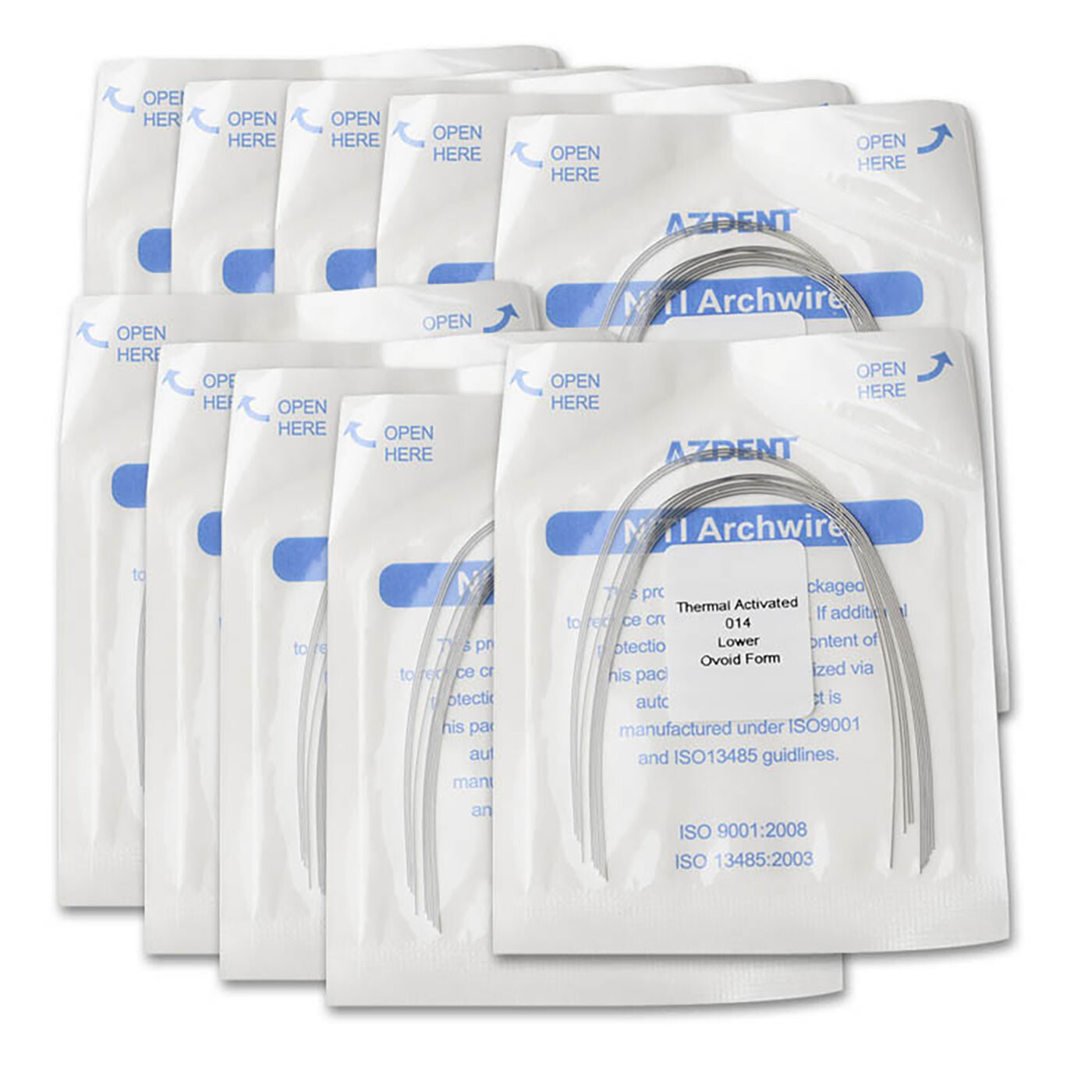 AZDENT Dental Orthodontic Heat Thermal Activated Niti Round Arch Wires All Size