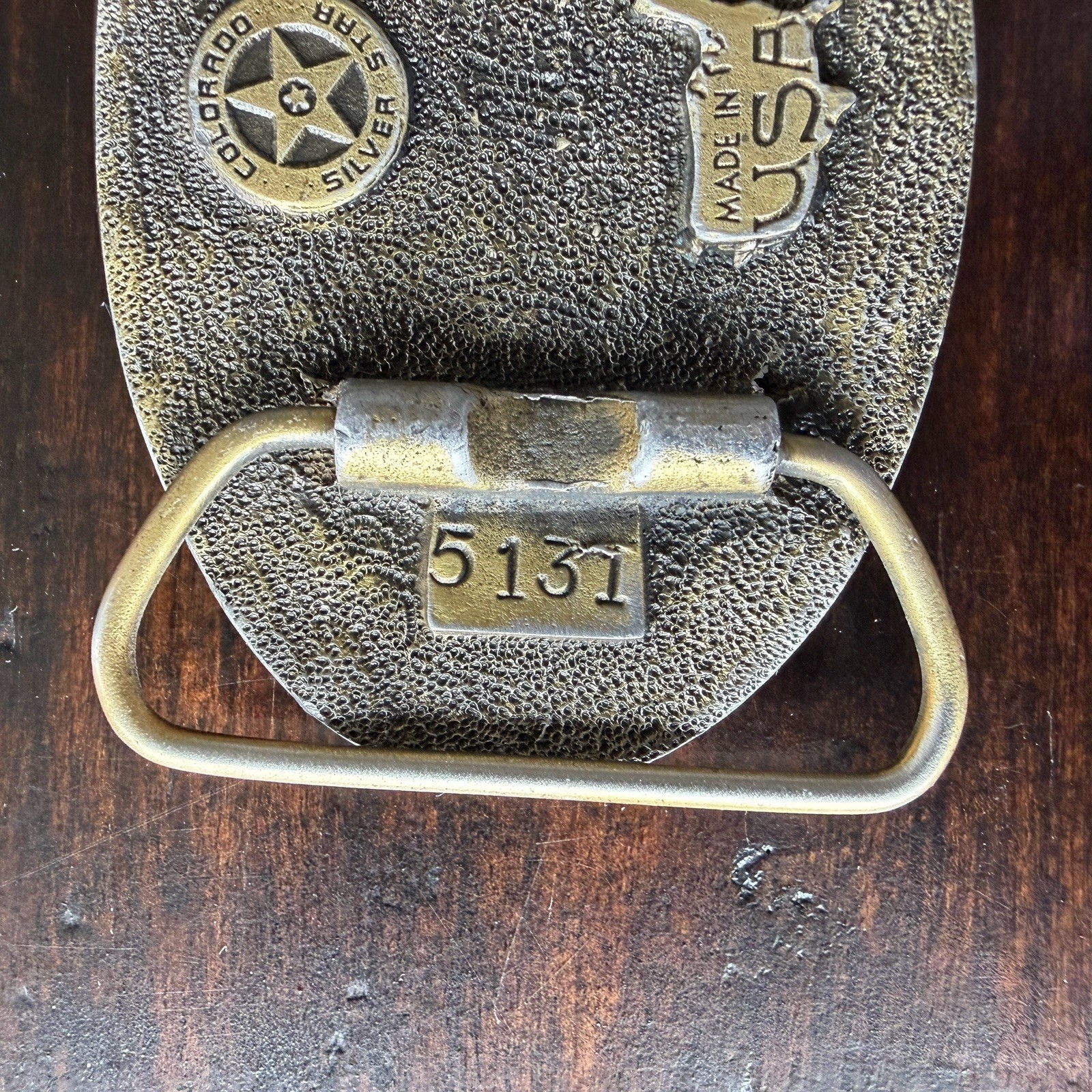 Colorado Silver Star US Belt Buckle USA Brass America 5137