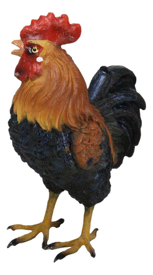 Rustic Western Proud Country Farm Colorful Chicken Rooster Figurine 5.25" Tall