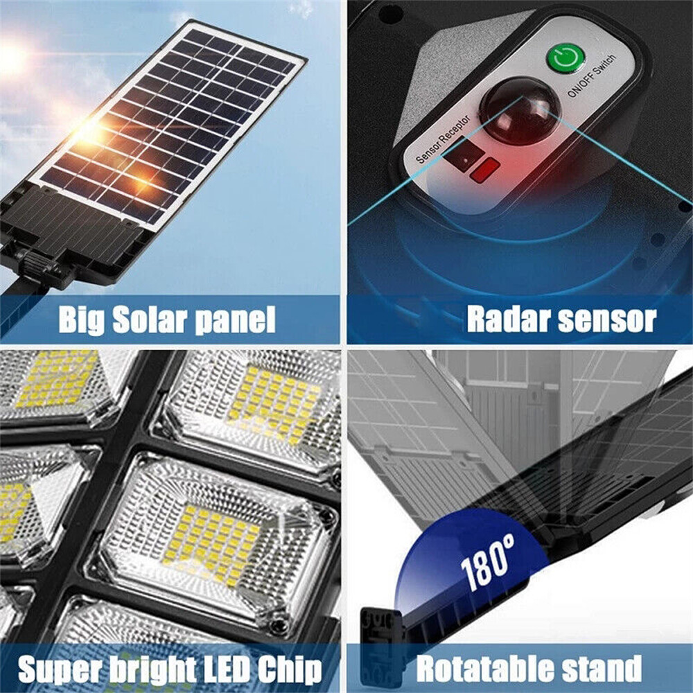 Commercial 1000000LM LED Outdoor Dusk to Dawn Solar Street Light Road Area Lamp