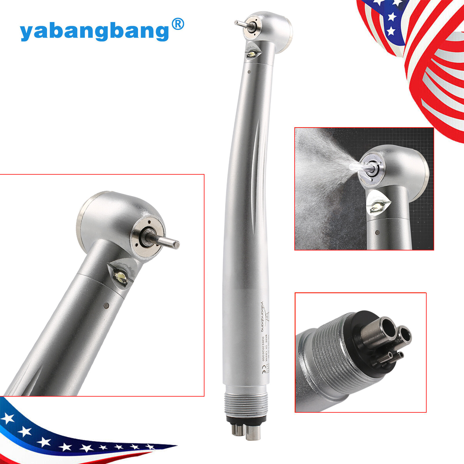 Yabangbang E-generator Dental LED Fiber Optic High Speed Handpiece 4 Holes YBM