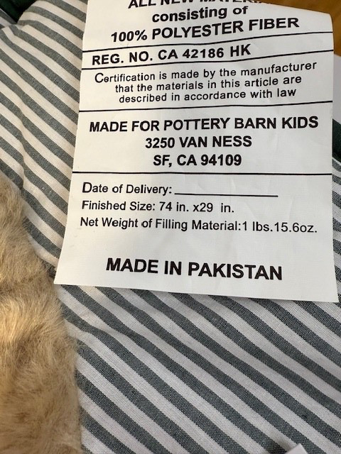 New-Pottery Barn Kids Striped Shaggy Head Critter Sleeping Bag