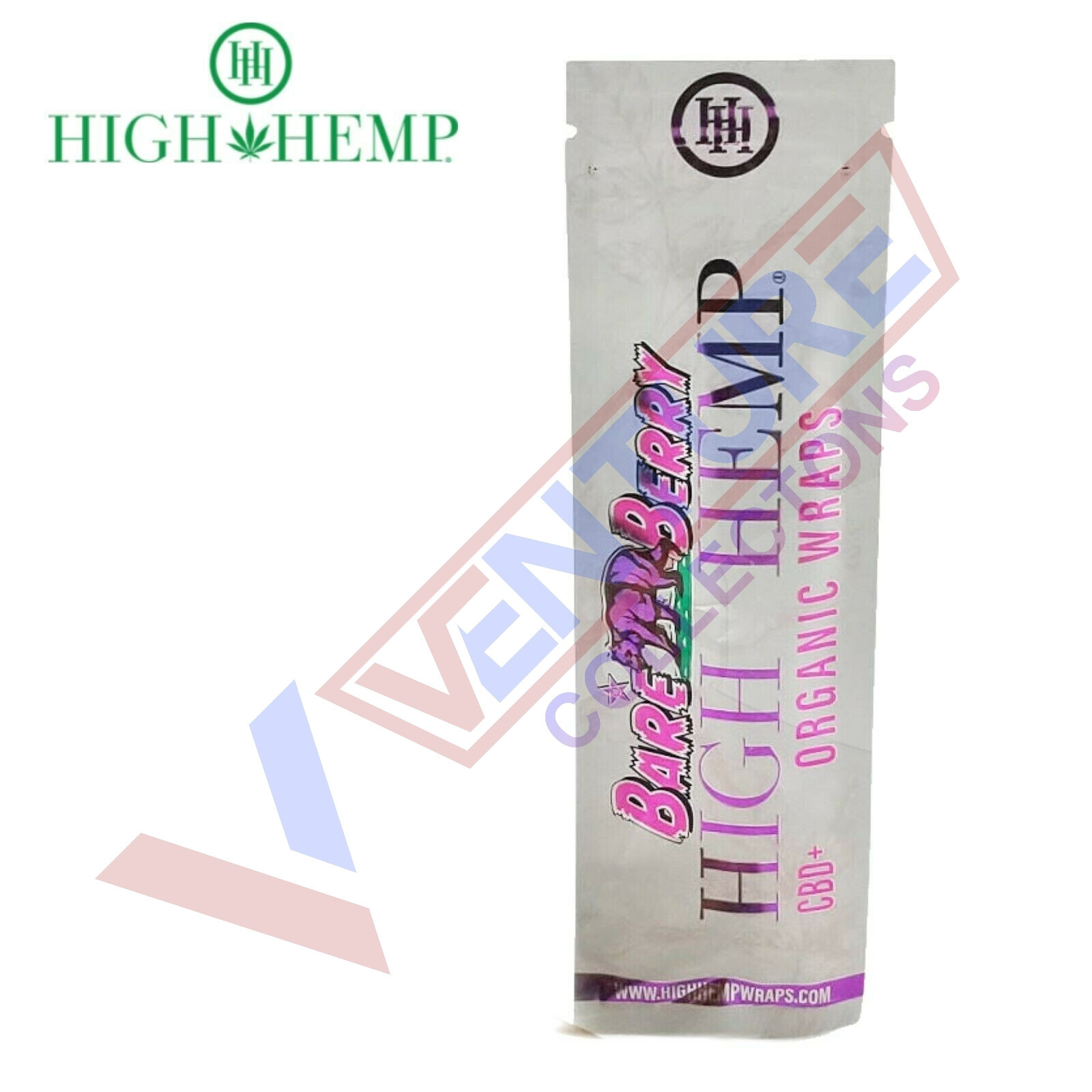 High H. 50 Organic Wrap Rolling Paper Vegan BARE BERRY Full Box 25 Pouch of 2CT