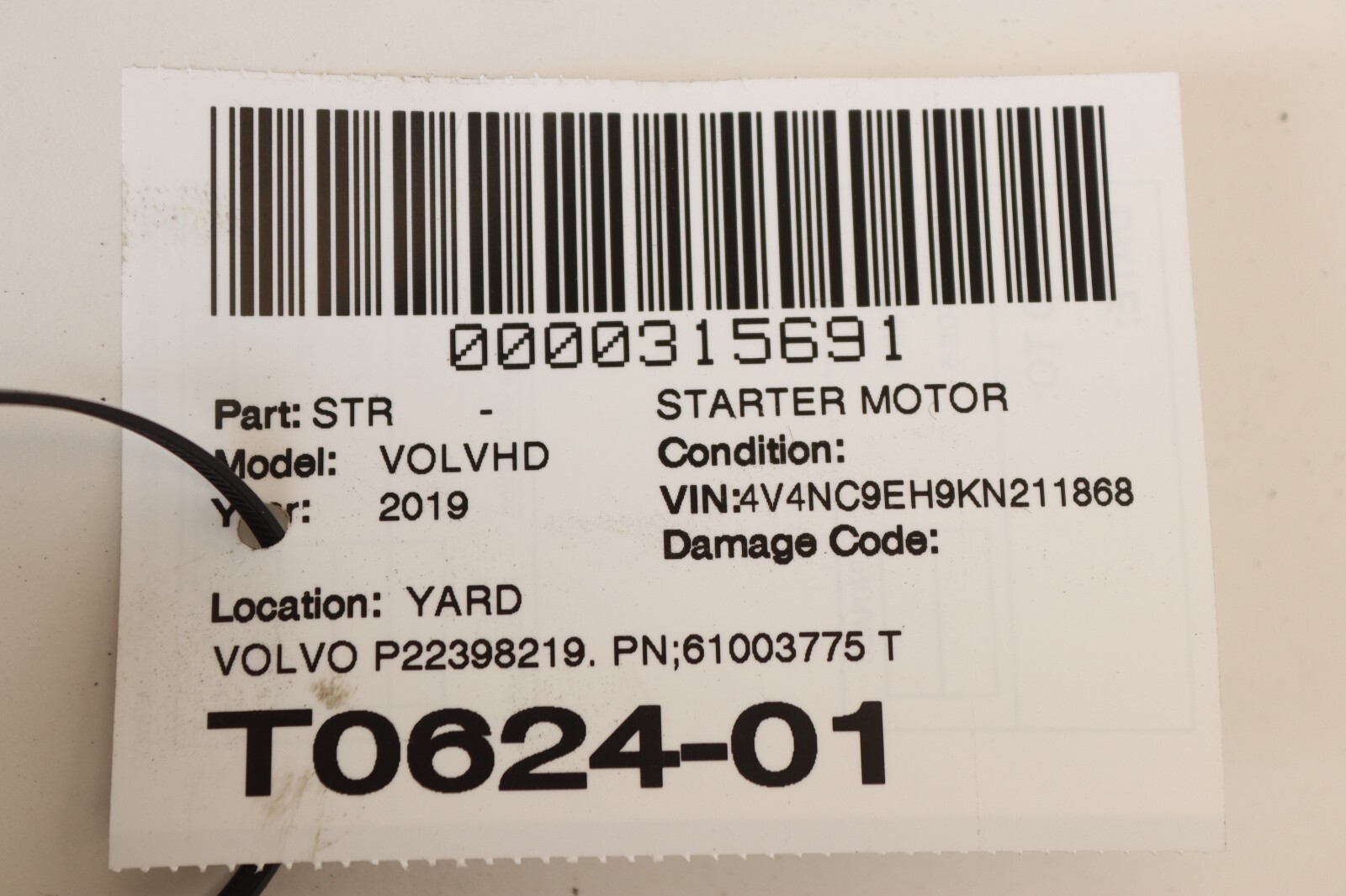2019-2023 VOLVO VNL 760 D13 12.8L ENGINE STARTER MOTOR 22398219 DELCO OEM