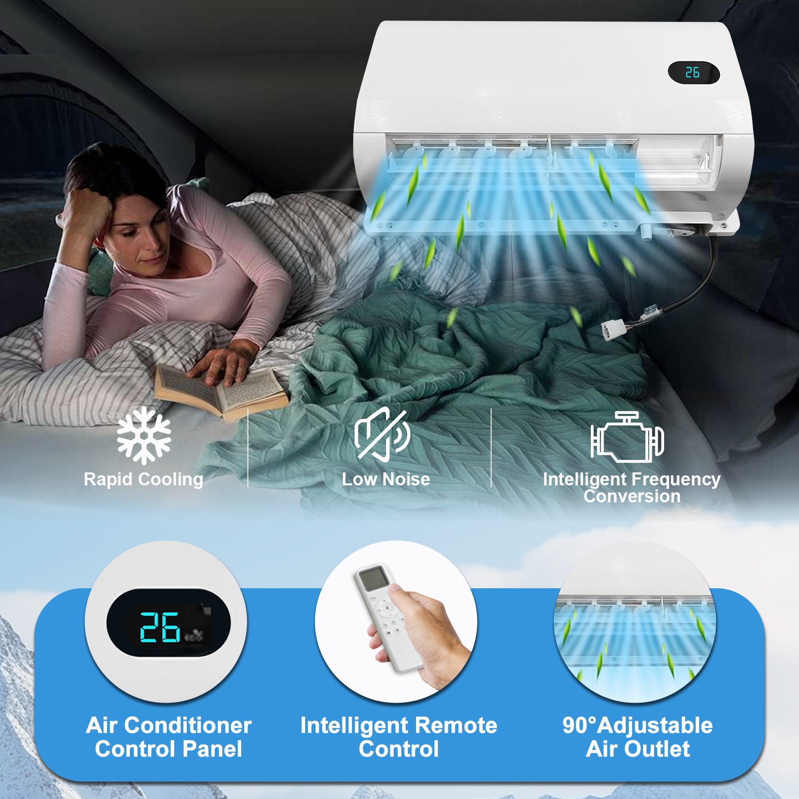 Universal 24V 12000 btu Split Cooling Cab Air Conditioner For Truck RV Caravan