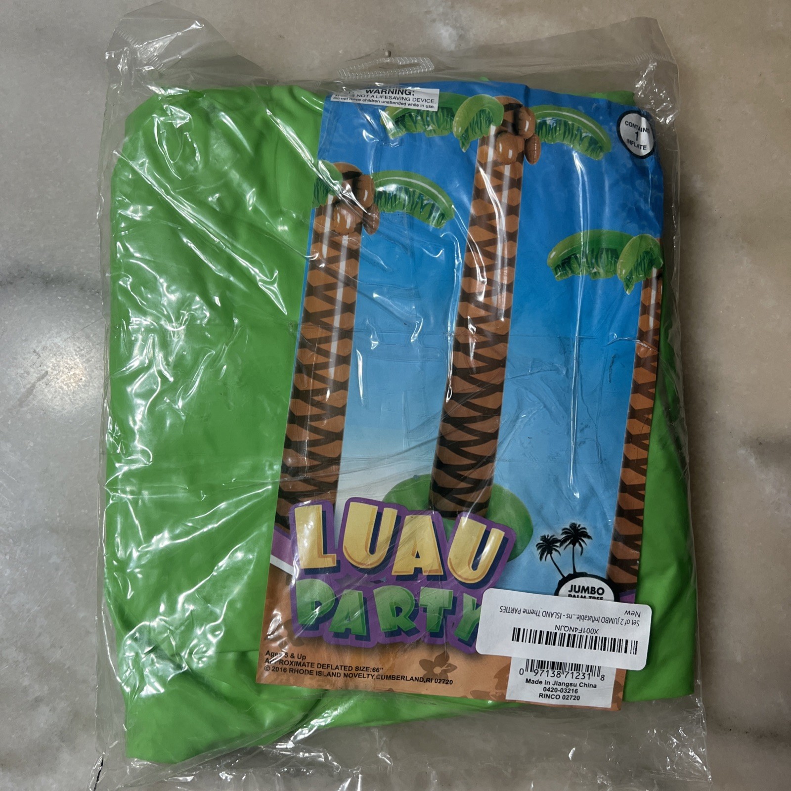 INFLATABLE PALM TREE 66" 5.5 FEET! LUAU PARTY BEACH POOL!  2 trees in package!