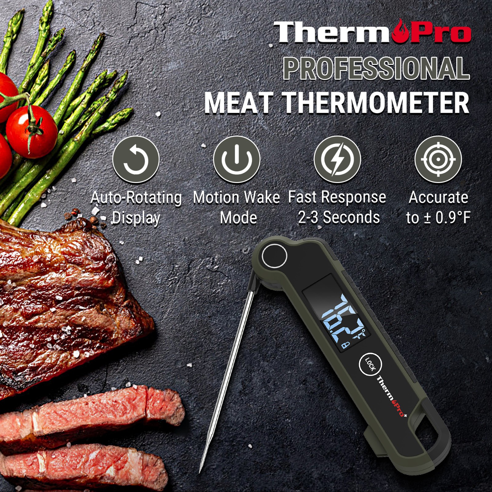 ThermoPro TP620W Meat Thermometer Instant Read Digital Cooking Thermometer Grill