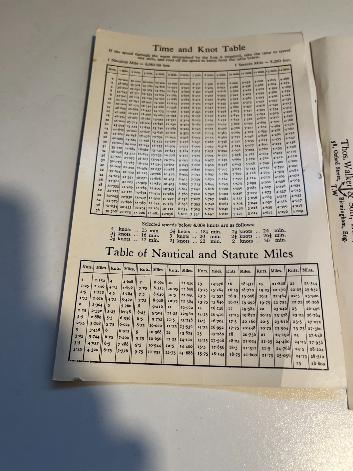 Walkers Excelsior IV Antique Ship-log never used