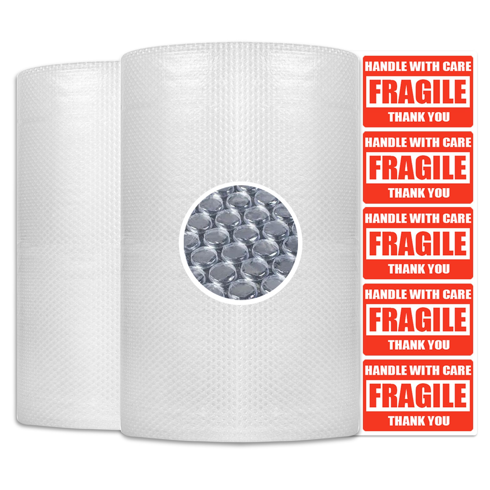 2 Rolls 3/16" Bubble Cushion Wrap 30'x12" Wide Each Roll Perforated Every 12"