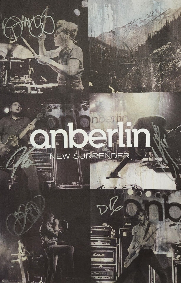 Anberlin 2008 Autographed New Surrender promo poster Flawless NEW old stock