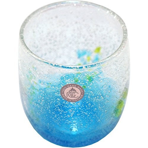 Ryukyu Glass Awahana Flower Petal Tumbler Water Blue New