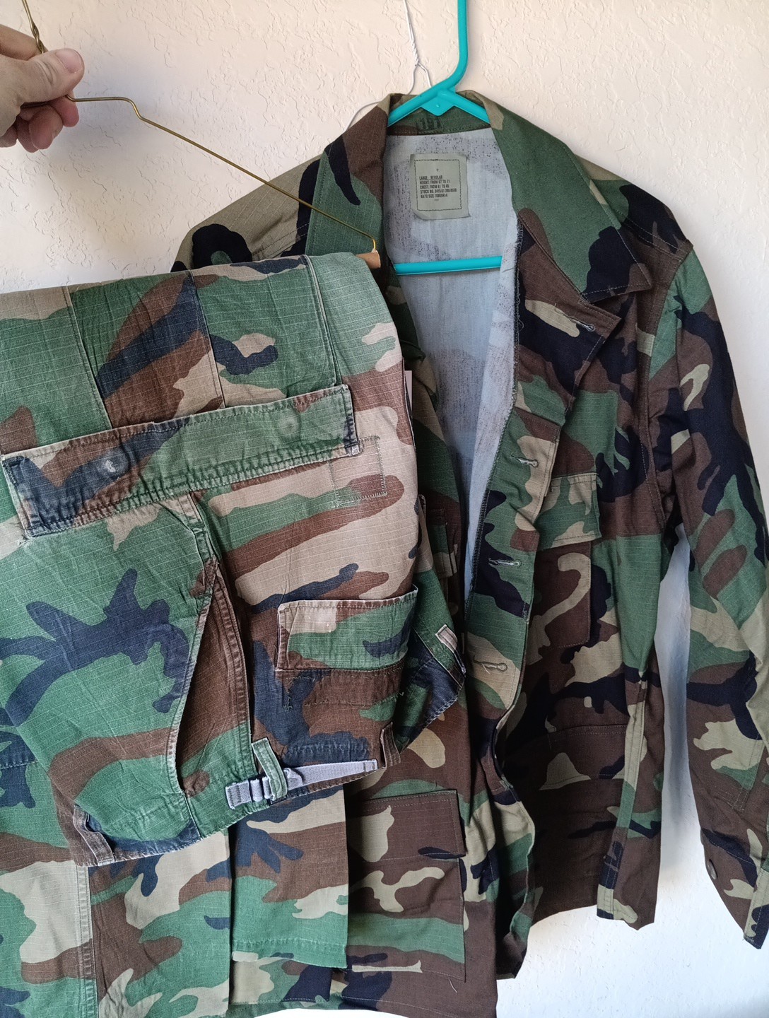 NWT US Army Combat Tousers Hot Weather Coat Uniform Sm Reg Pants  Woodland Camo