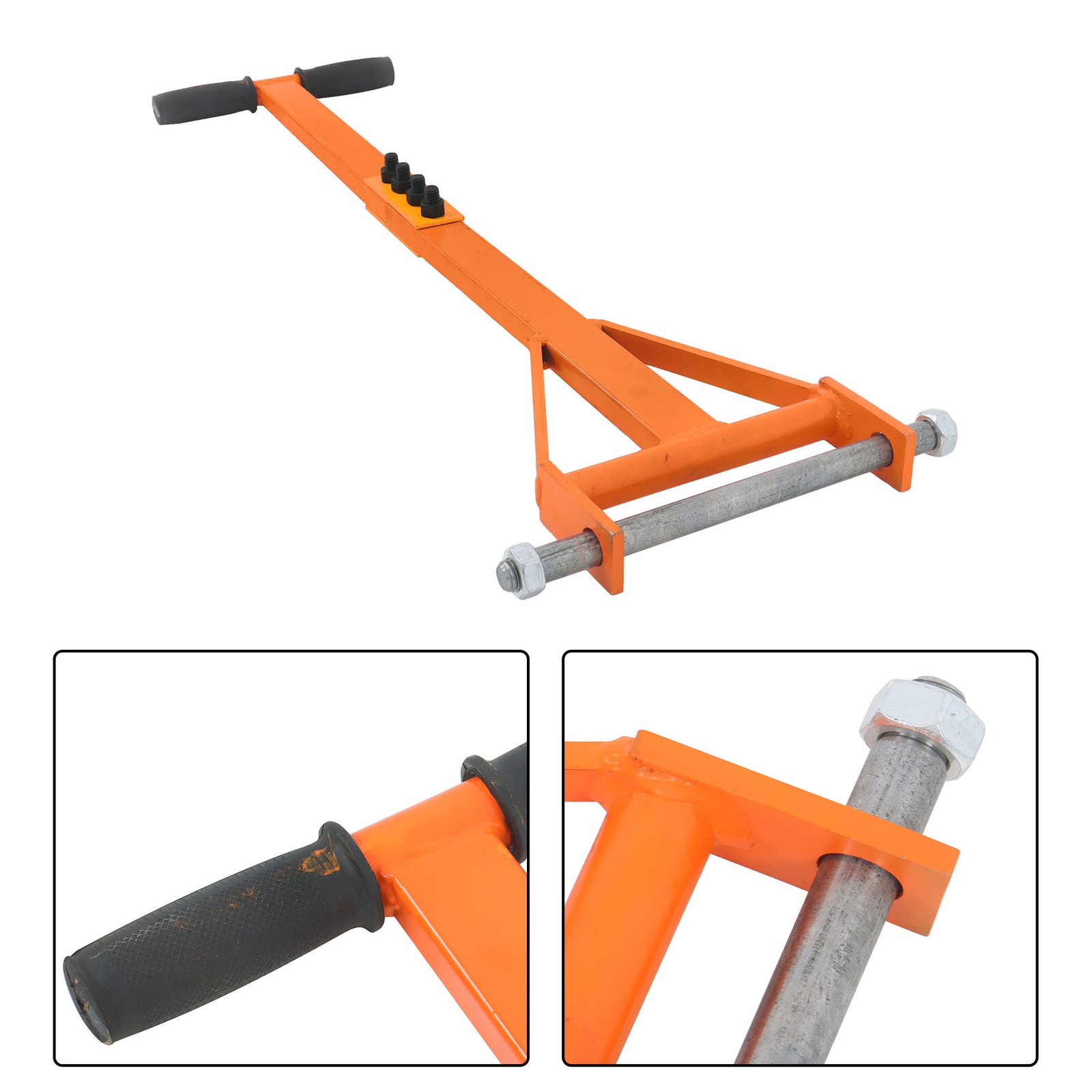 4 Pcs Machinery Skates Dolly With Handle 360° Rotation 6T/13200Lbs Heavy Duty