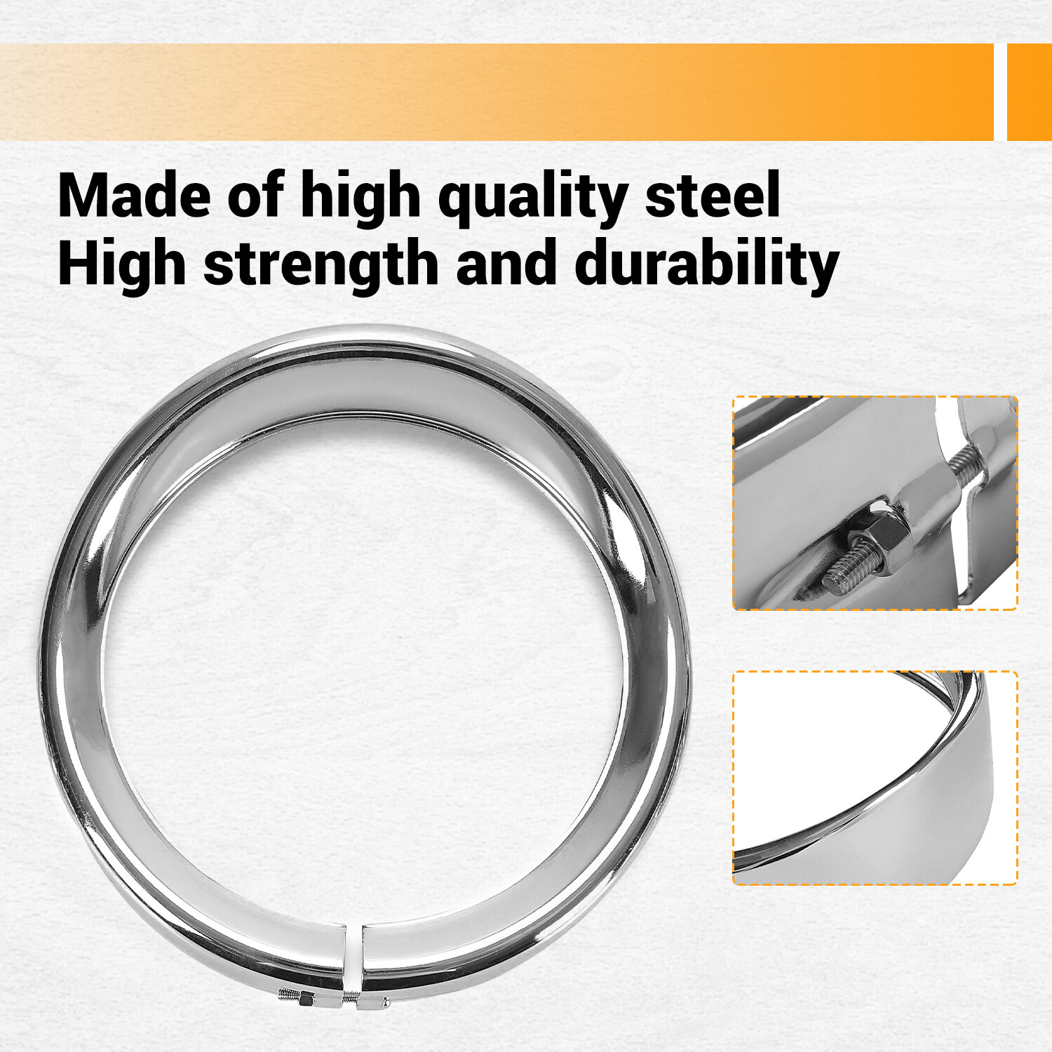 7" + 4.5" Headlight Fog Light Visor Style Trim Ring For Harley Touring Dyna