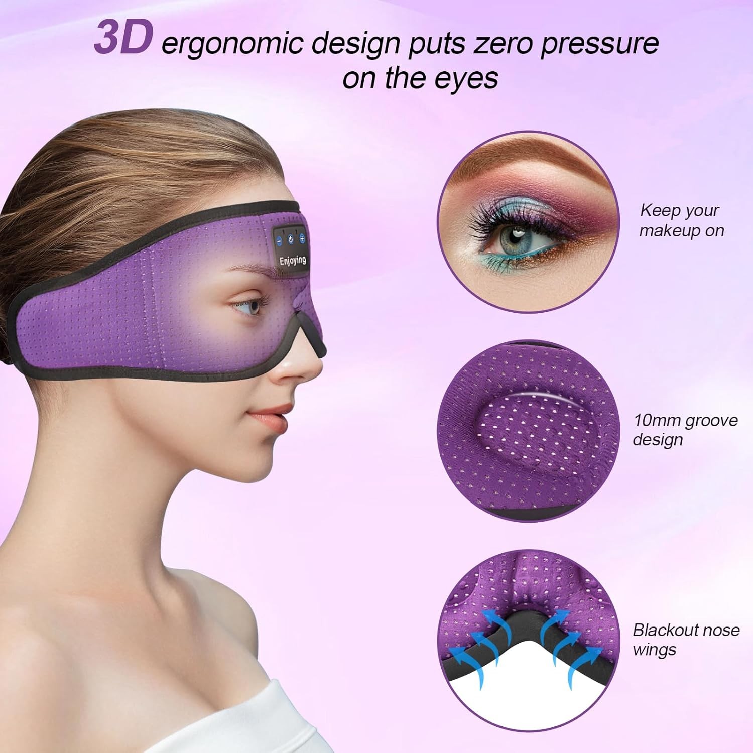 Sleep Headphones, Sleep Mask Bluetooth Wireless Music Eye Mask, Sleeping Mask