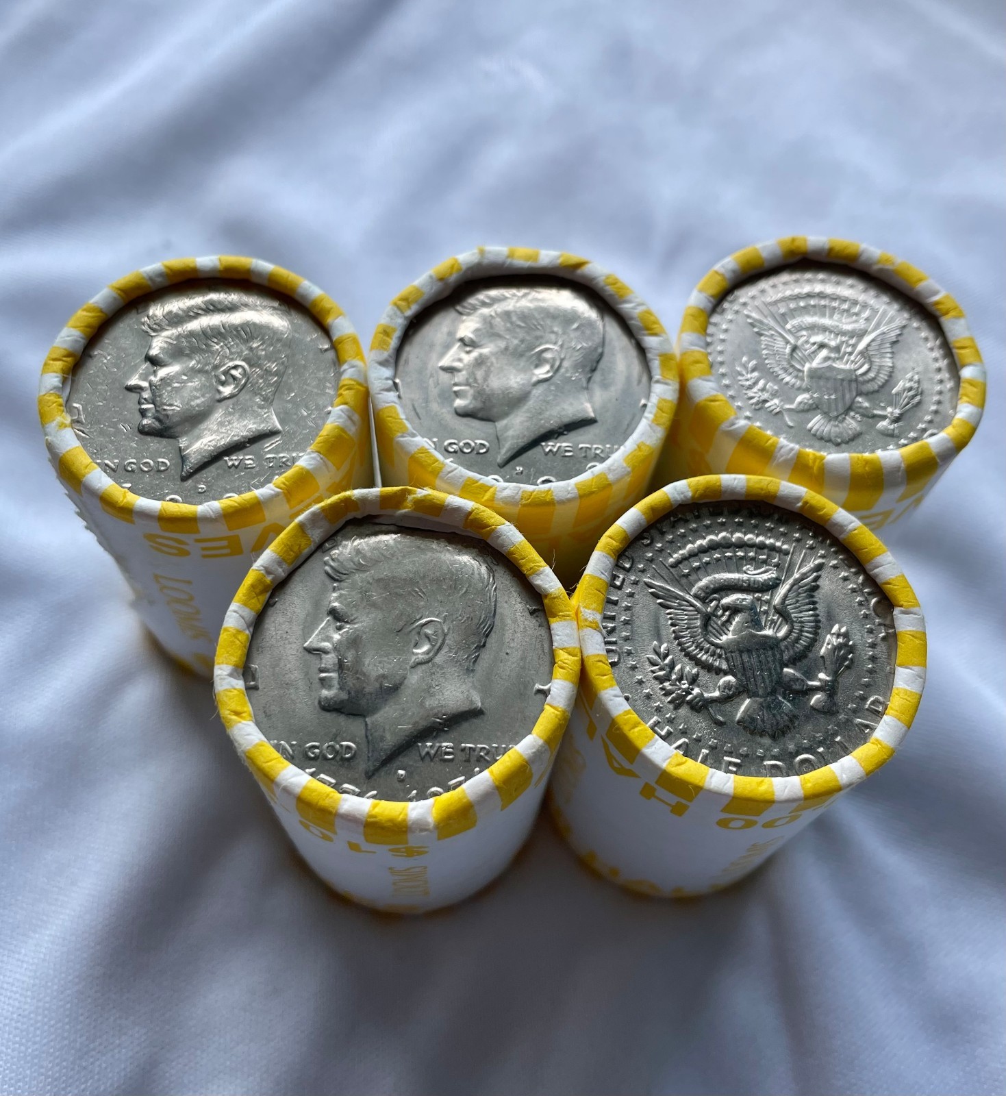 LOWEST PRICE for FIVE (5) Kennedy Half Dollars Rolls UNOPENED, UNSEARCHED!!