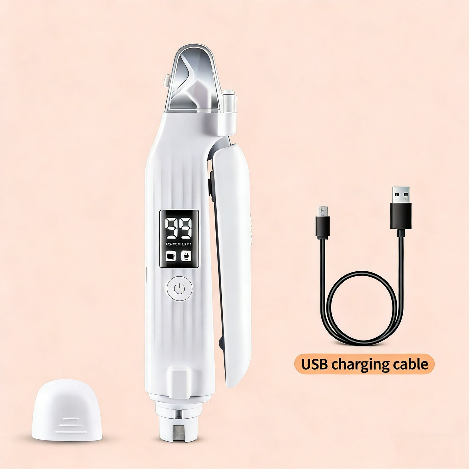 2-in-1 Dog Cat Nail Clippers Grinder with Light, USB Trimmers for L/M/S Pet Claw