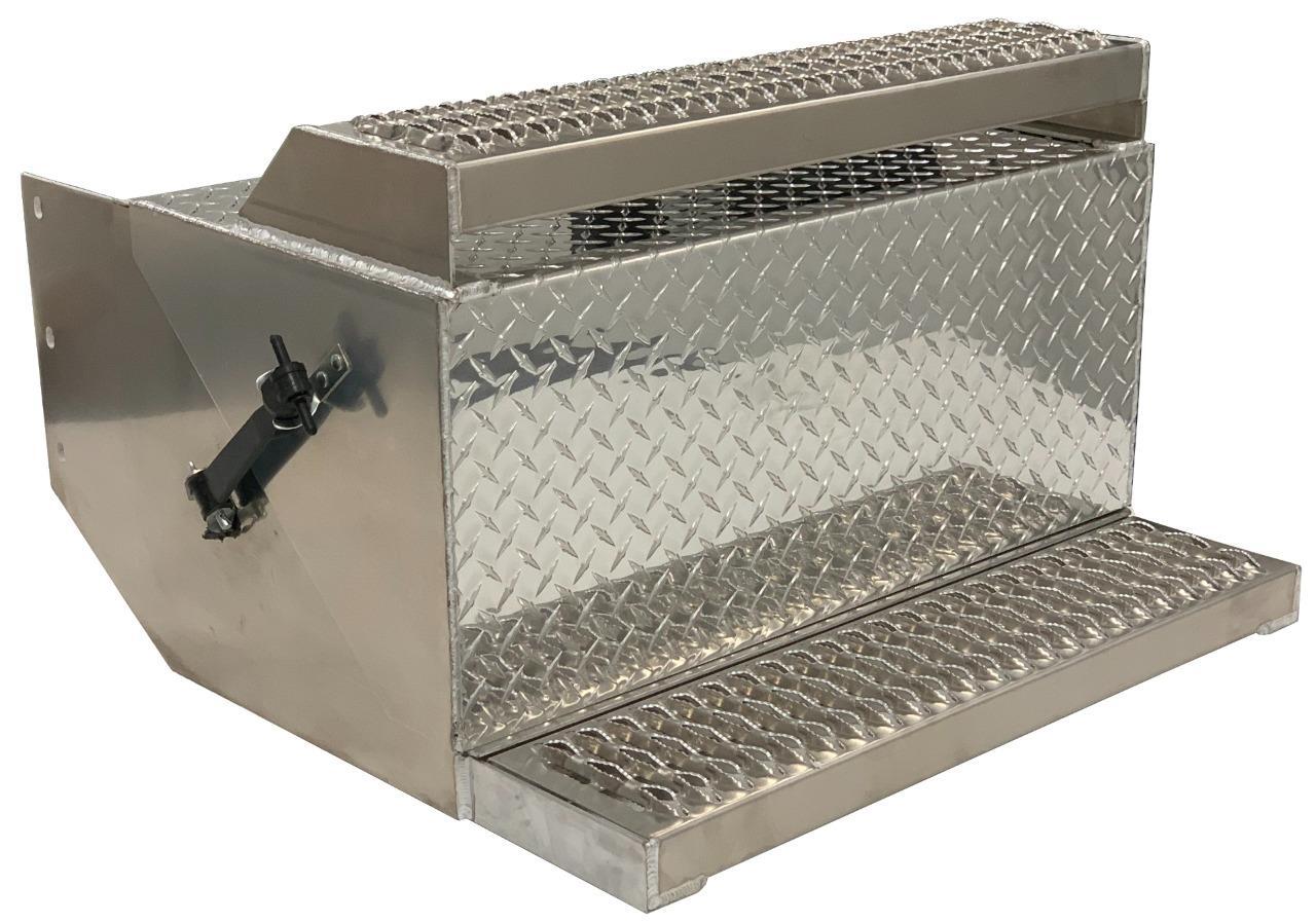 Peterbilt 379,389,388 Battery Box  Steps & Straps Aluminum Diamond Plate AM