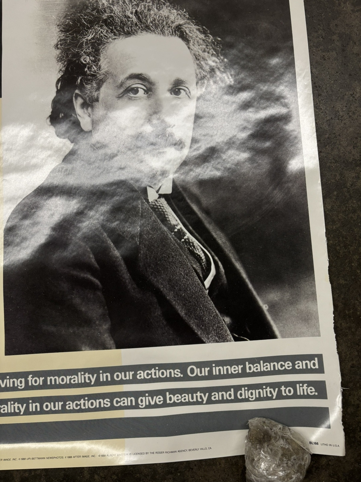 Albert Einstein Scientist Chemist Mathematician door Poster Vintage 1988 C2713