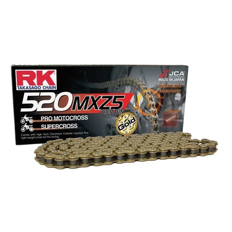 RK GB520MXZ5 Heavy Duty Gold MX Race Motocross Supercross Chain - 520 / 120 Link