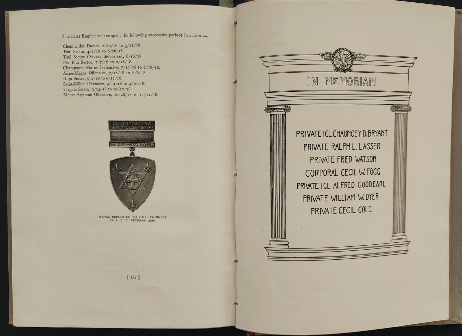 1919 antique WWI HISTORY "E" Co 101st ENGINEERS 26th DIV private printing