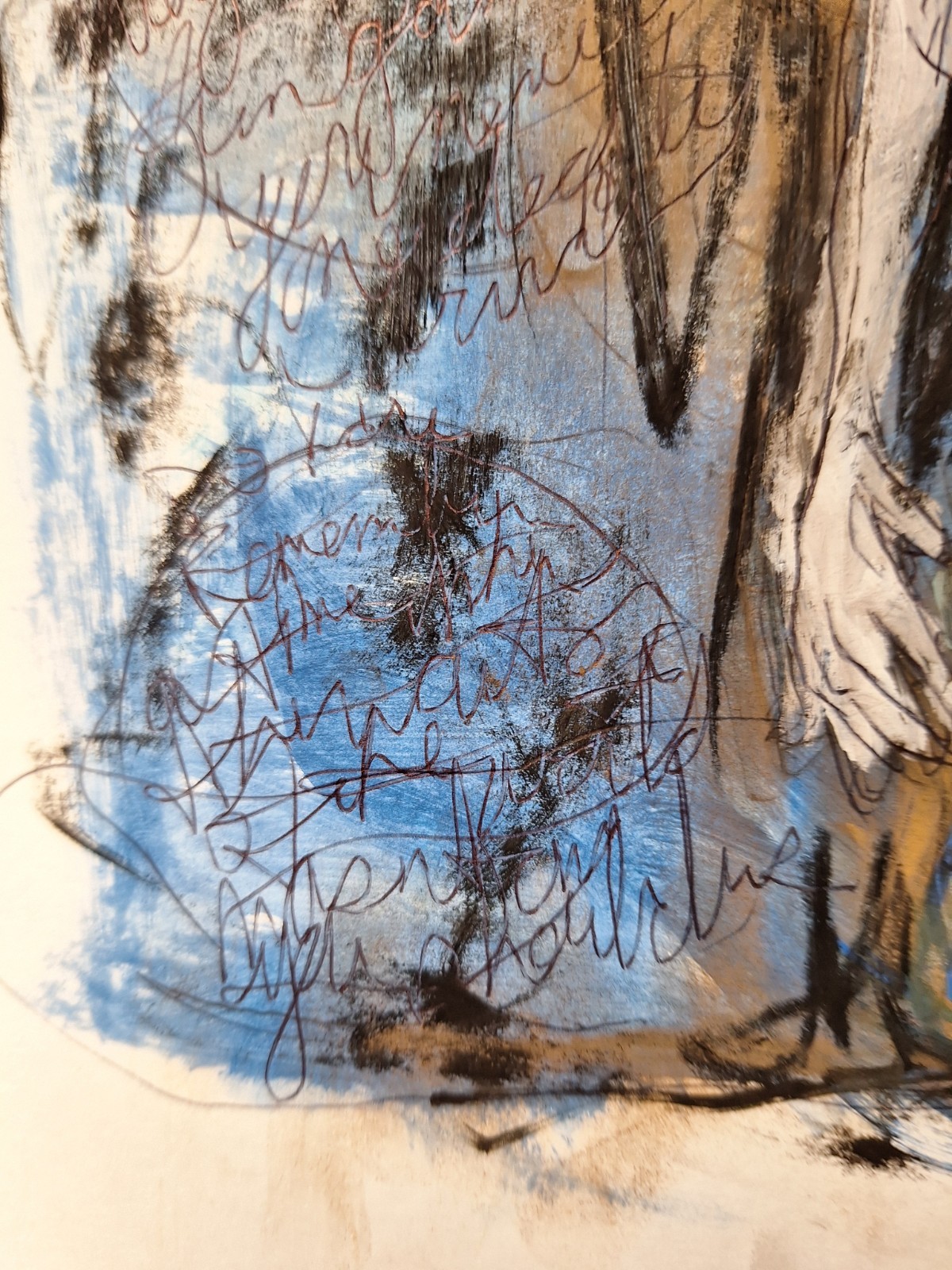 8.5x11 in Woman Remembering When Heavy 103 lb Paper Mixed Media Art