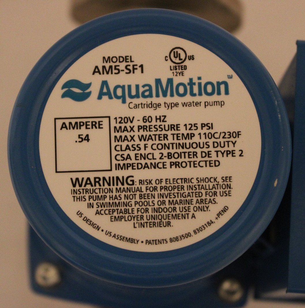Aquamotion AM5-SF1 - Stain. Steel, Single Speed Water Flanged 2-bolt Circulator