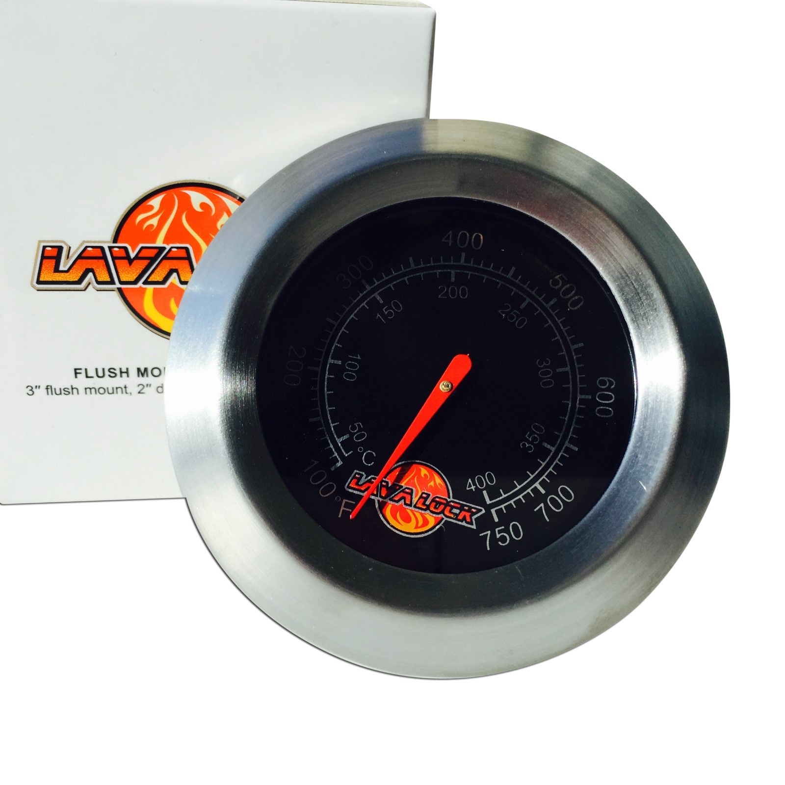 Replacement Flush Mount BBQ Smoker thermometer gas charcoal pit black wsm kettle