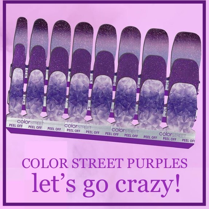 COLOR STREET PURPLES 100% nail polish strips NEW HTF Glitter Chrome Prince Neon