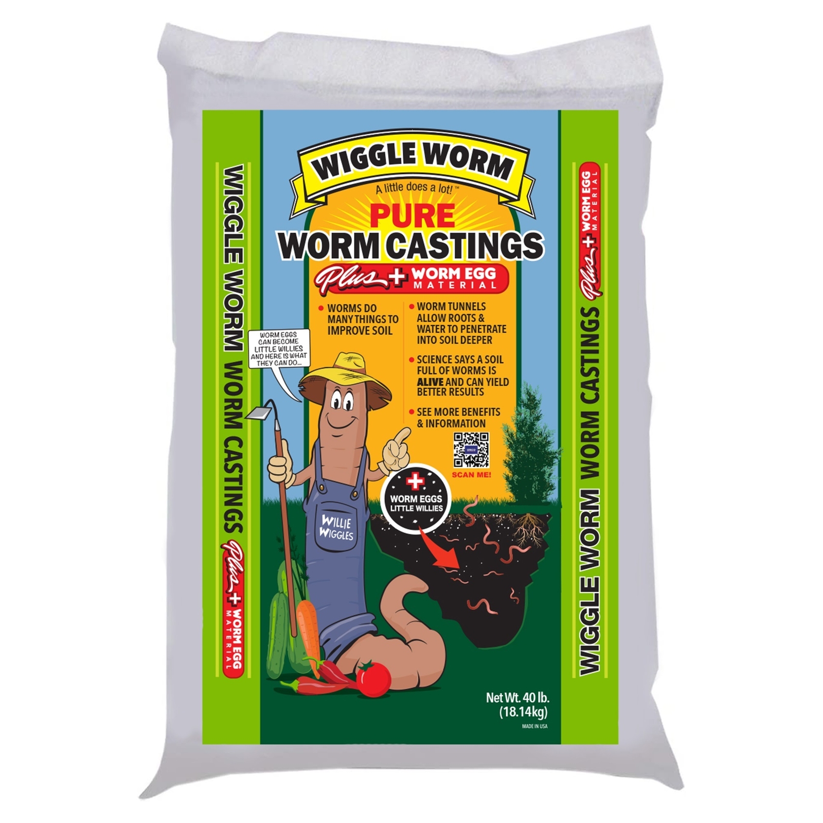 WIGGLE WORM Plus Worm Egg Material Soil Fertilizer For Gardening/Planting, 40 lb