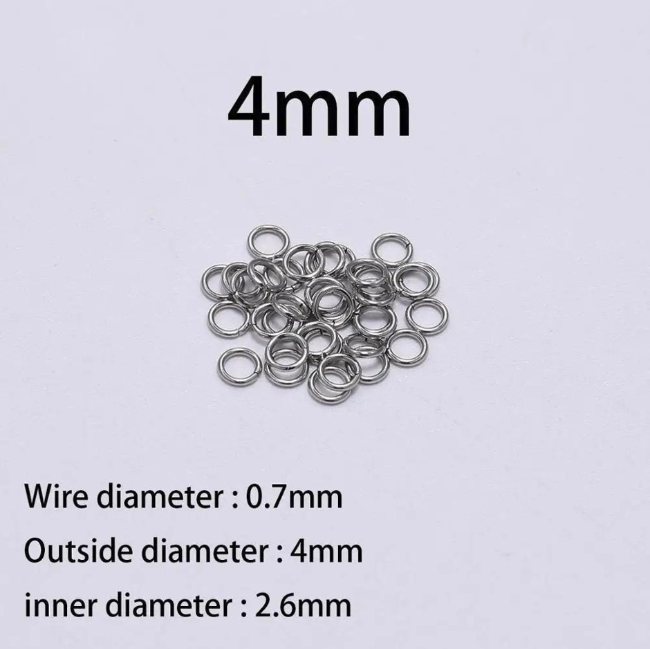 200pcs Stainless Steel Split Rings: 3–5mm Jump Rings for DIY Jewelry - NEW