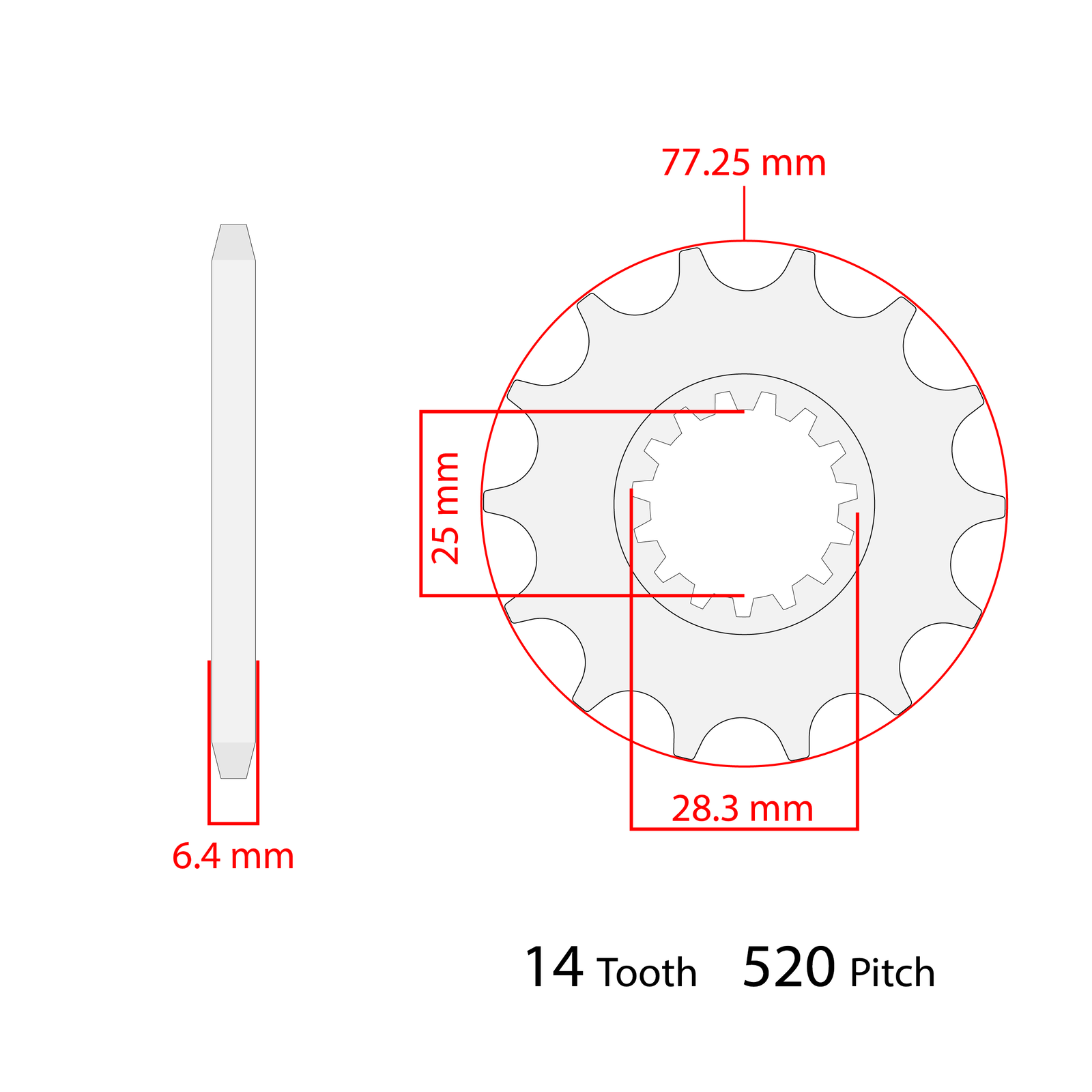 Drive Chain and Sprockets Kit for Yamaha Raptor 700 700R YFM700R 2006-2023