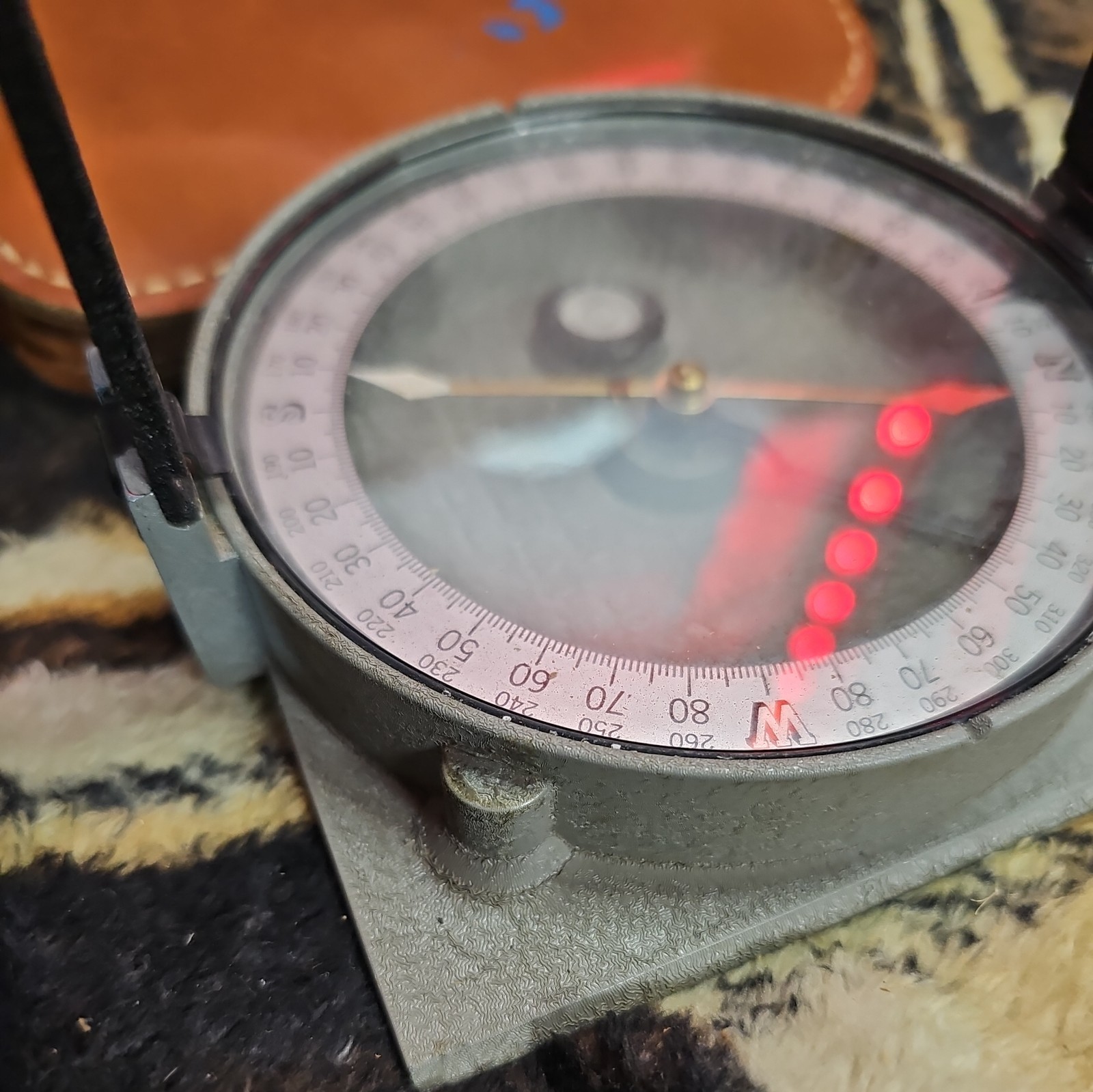 Vintage Antique Surveyors Compass Warren Knight Co Philadelphia PA W/pouch