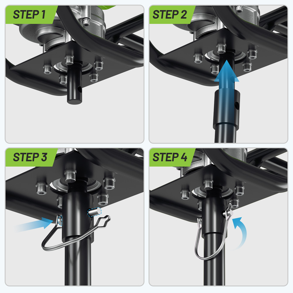 WORKPRO 62CC Post Hole Digger Gas Powered Earth Digger 4" 6" 8" Auger Drill Bits