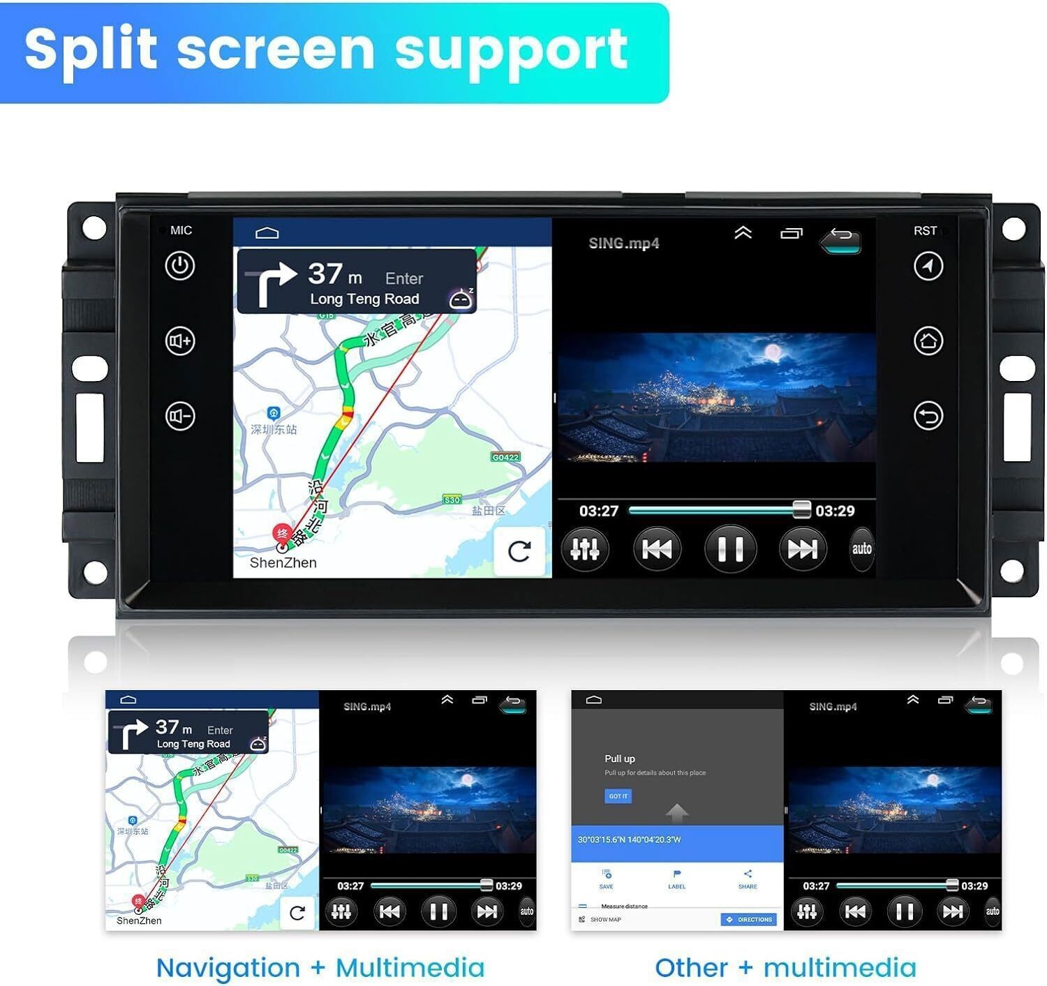 For Jeep Wrangler Unlimited 2007-2015 Apple Carplay 7" Car Radio Stereo GPS WIFI