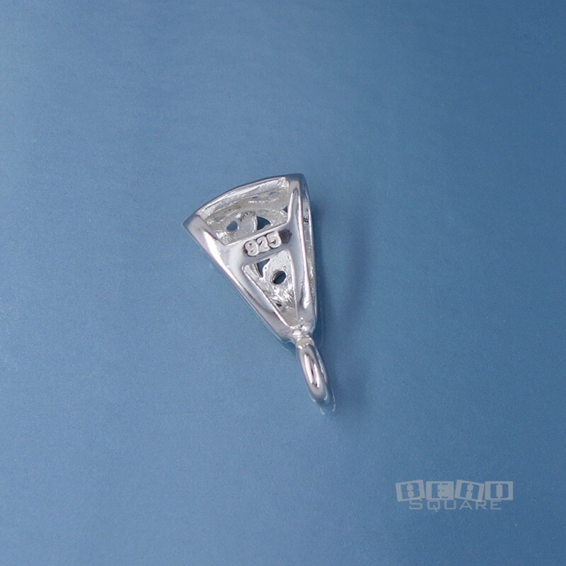 Sterling Silver Scroll Pendant Bail Connector w/ Open Loop 9mm x 16.6mm #33499