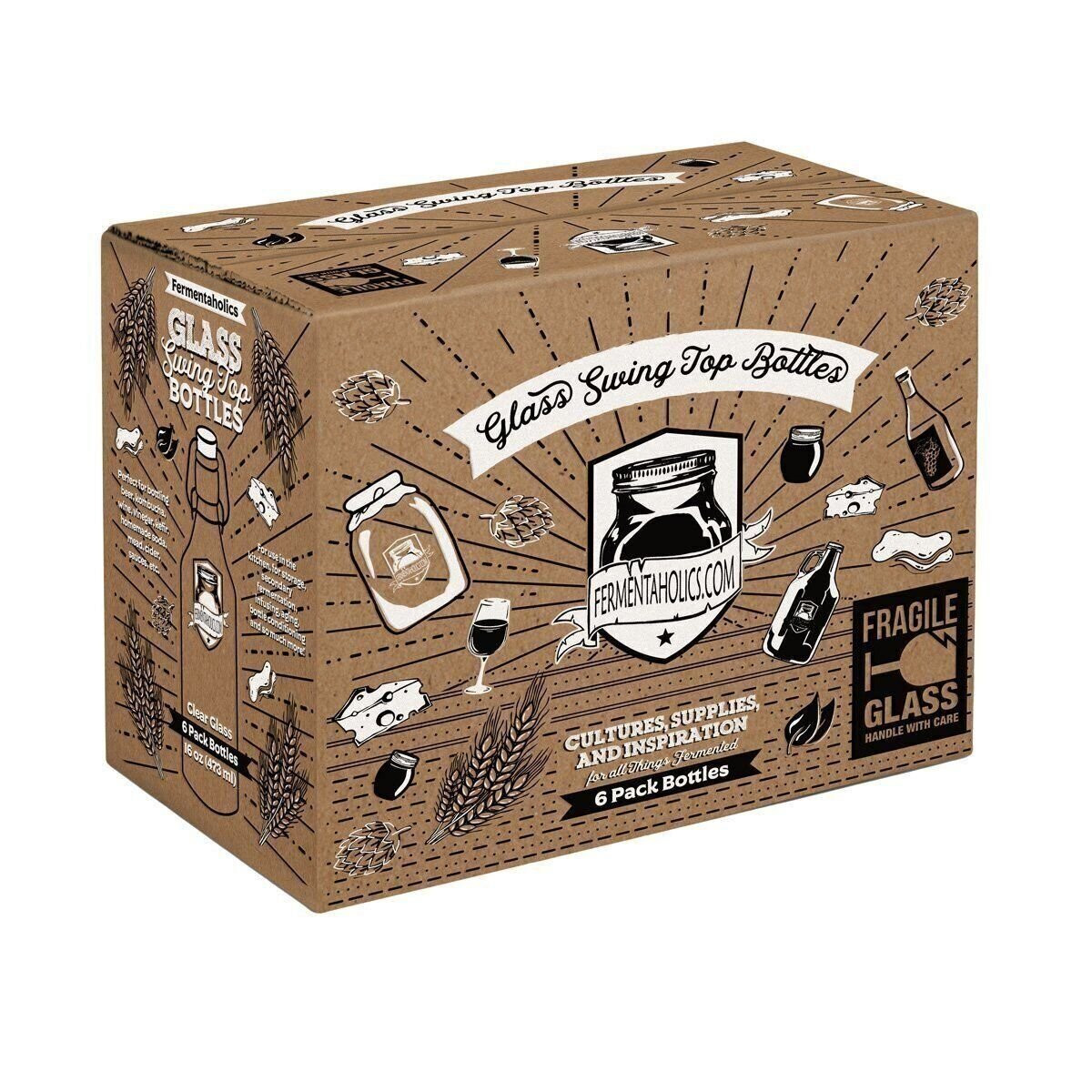 Clear Swing Top Bottles 6 Pack