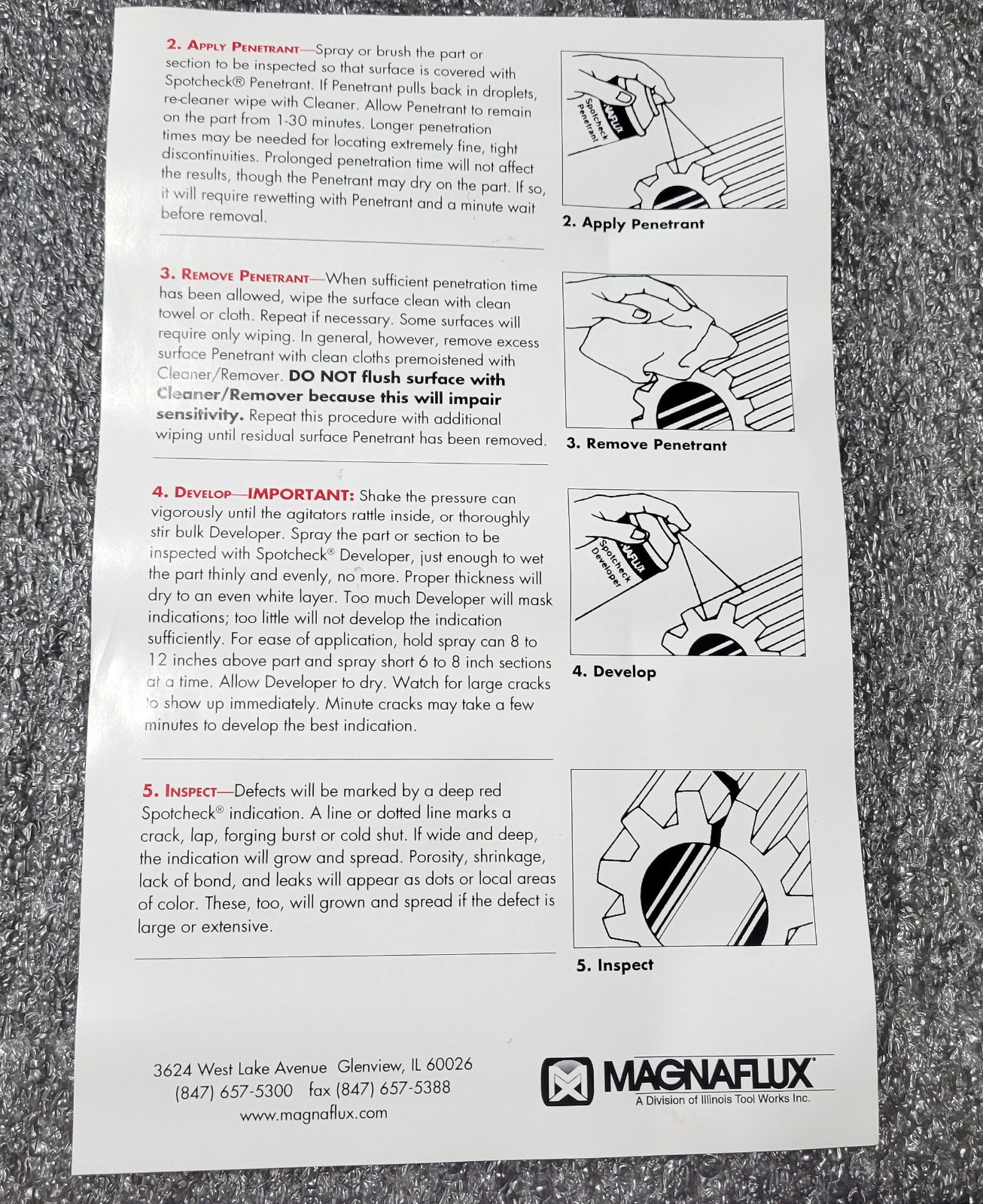 New Magnaflux Spotcheck Dye SK-416 Penetrant Test Kit (SKC-S, SKD-S2, SKL-SP2)